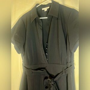 Elegant Navy blue Button-Down Dress